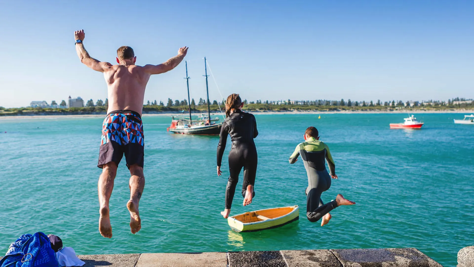 Jumping off Breakwater